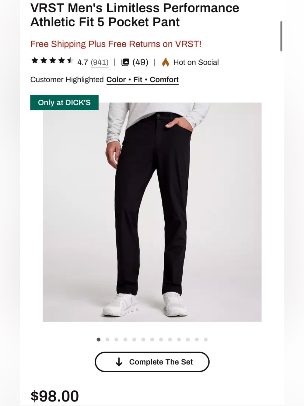 Men's Black VRST Pants